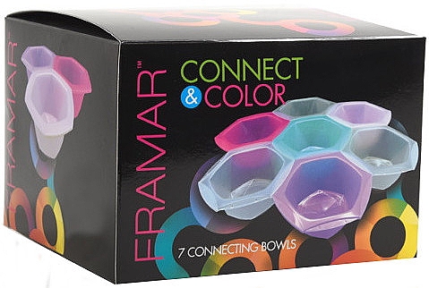 Соединяющиеся цветные миски для окрашивания - Framar Connect & Color Bowls Rainbow — фото N2