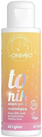 Адаптогенный осветляющий тоник для лица - Only Bio Face In Balance Adaptogenic Brightening Face Tonic — фото N1