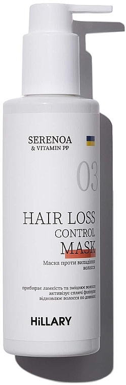 Маска проти випадання волосся - Hillary Serenoa Vitamin РР Hair Loss Control — фото N1