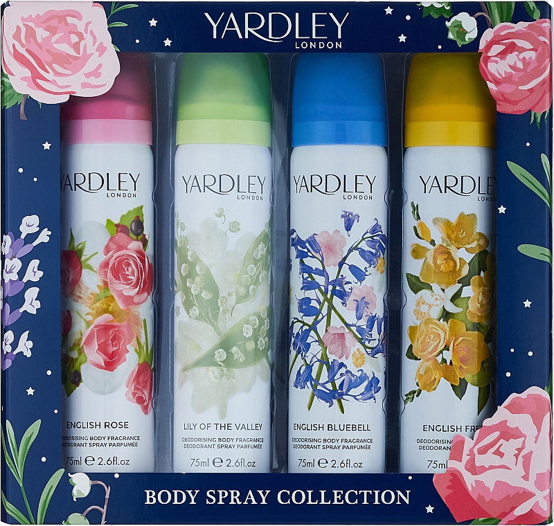 Yardley Body Spray Collection - Набор (4xdeo/75ml)