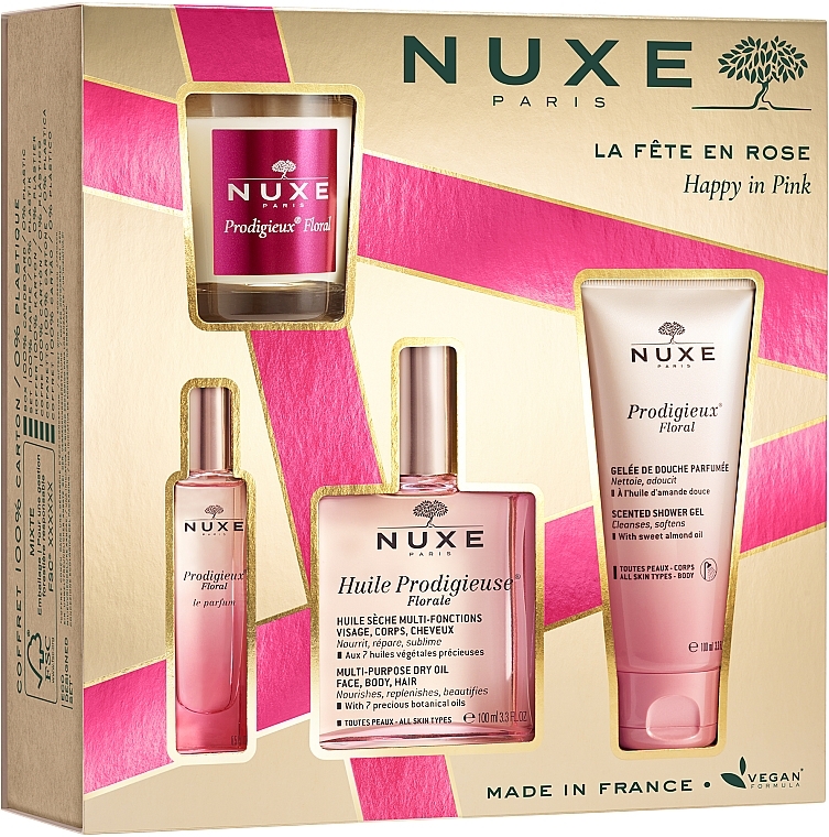 Nuxe Prodigieux Floral - Набір (perf/15ml + oil/100ml + sh/gel/100ml + candle/70g) — фото N1