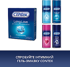 Презервативи  латексні з силіконовою змазкою з анестетиком, 3 шт - Contex Long Love — фото N6