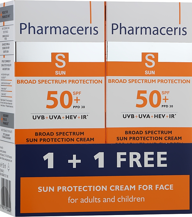 Набор - Pharmaceris S Broad Spectrum Sun Protect Cream SPF50 (f/cr/2*50ml)