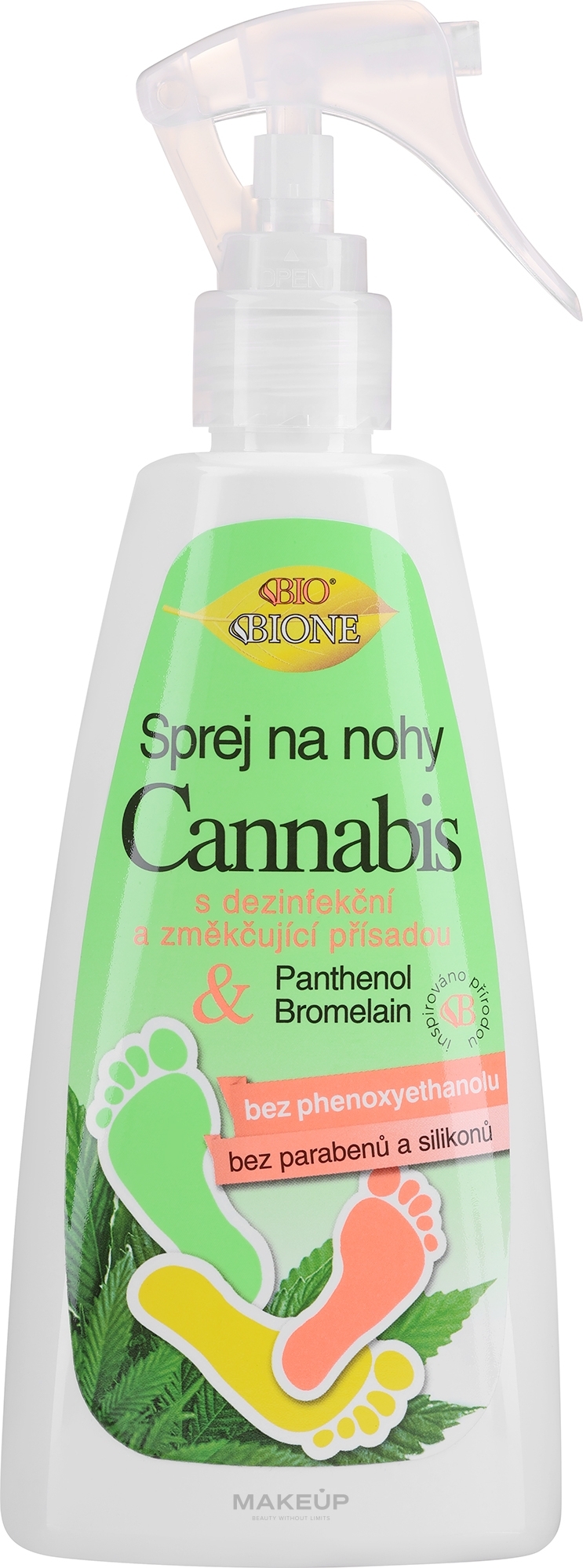 Спрей для ног - Bione Cosmetics Cannabis Foot Spray With Triethyl Citrate And Bromelain — фото 260ml