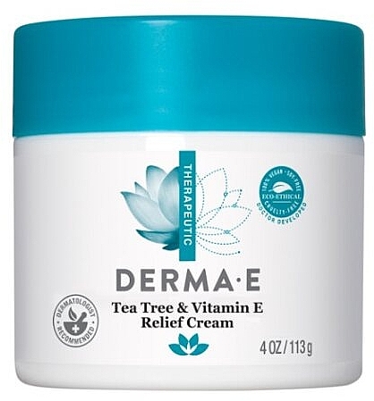 Успокаивающий крем с маслом чайного дерева и витамином Е - Derma E Therapeutic Topicals Tea Tree & E Antiseptic Cream — фото N1