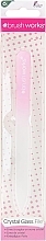 Парфумерія, косметика Скляна пилочка для нігтів, біло-рожева - Brushworks Glass Nail File