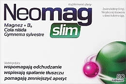 Харчова добавка з магнієм і вітаміном В6, таблетки - Aflofarm Neomag Slim — фото N1