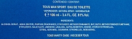Tous Man Sport - Набор (edt/100ml + bag/1pcs) — фото N4