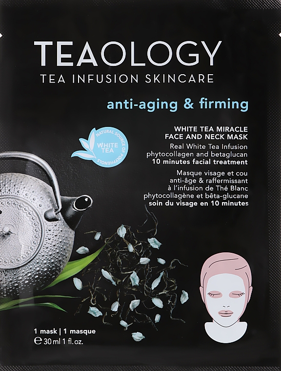 Маска для лица и шеи с экстрактом белого чая - Teaology White Tea Miracle Face and Neck Mask — фото N1