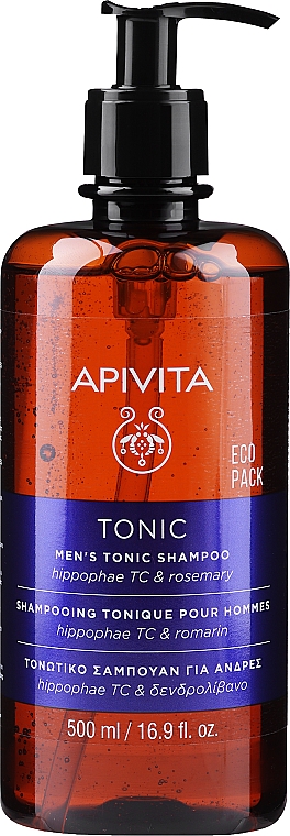 Шампунь чоловічий тонізуючий, з комплексом на основі обліпихи і розмарину - Apivita Men’s Tonic Shampoo With Hippophae TC & Rosemary — фото N3