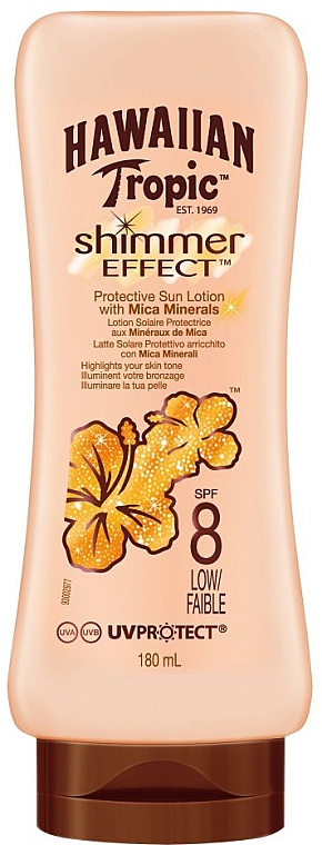 Сонцезахисний лосьйон з ефектом мерехтіння SPF8 - Hawaiian Tropic SPF8 Shimmer Effect Sun Lotion — фото N1