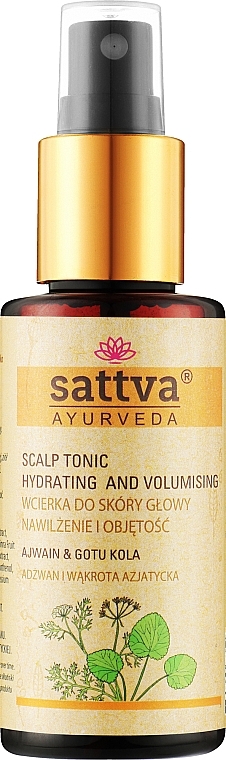 Тоник для волос с тмином и готу Кола - Sattva Ajwain & Gotu Cola Hydrating and Volumising Scalp Tonic — фото N1