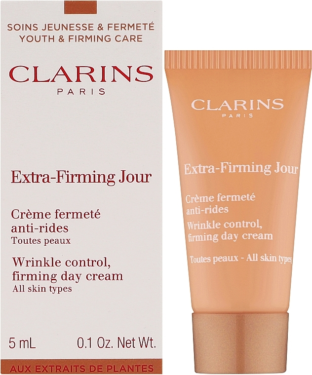 Дневной подтягивающий регенерирующий крем против морщин - Clarins Extra-Firming Day Wrinkle Lifting Cream For All Skin Types (мини) — фото N2