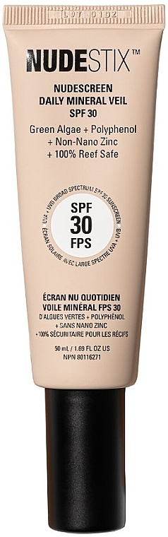 Захисний тонізувальний крем для обличчя - Nudestix Nudescreen Daily Mineral Veil SPF30 — фото N1