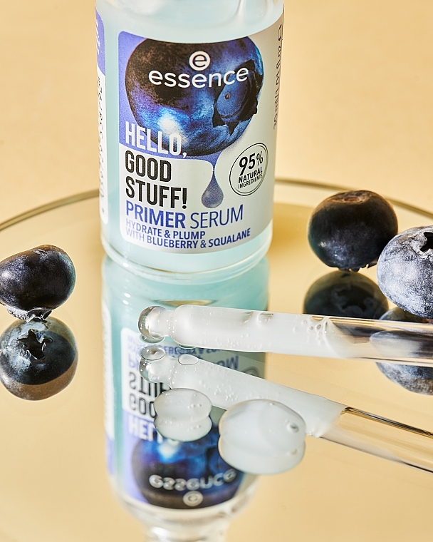 Праймер-сыворотка для лица - Essence Hello, Good Stuff! Primer Serum Hydrate & Plump Blueberry & Squalane — фото N11