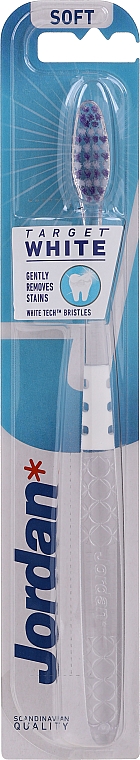 Зубная щетка мягкая, прозрачно-белая - Jordan Target White