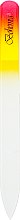 Парфумерія, косметика Пилочка кришталева у чохлі зі шкіри,  99-1352, 135 мм., жовто-помаранчева - SPL