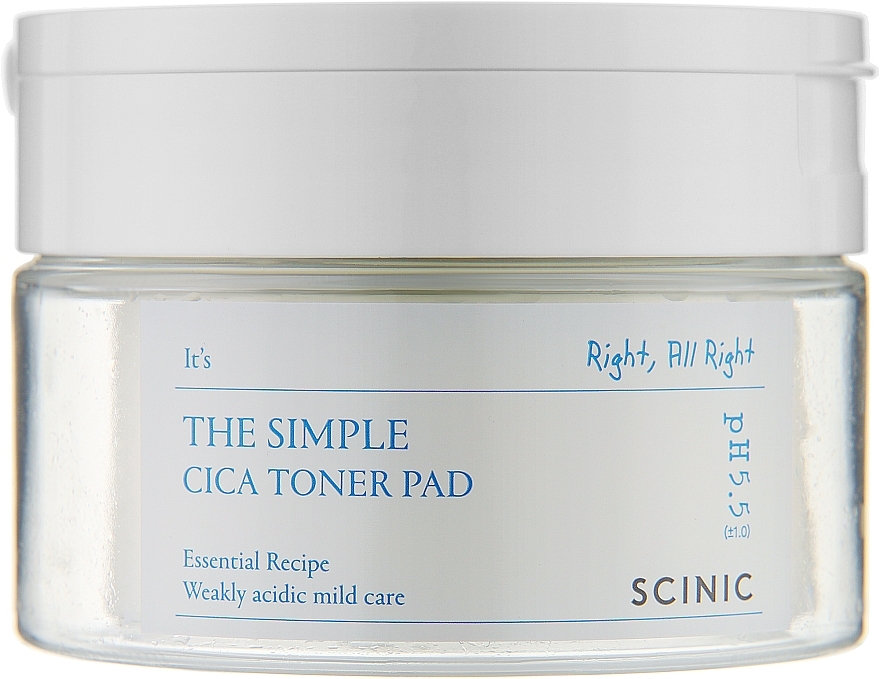 Тонер-диски для лица с центелой - Scinic The Simple Cica Toner Pad — фото N1