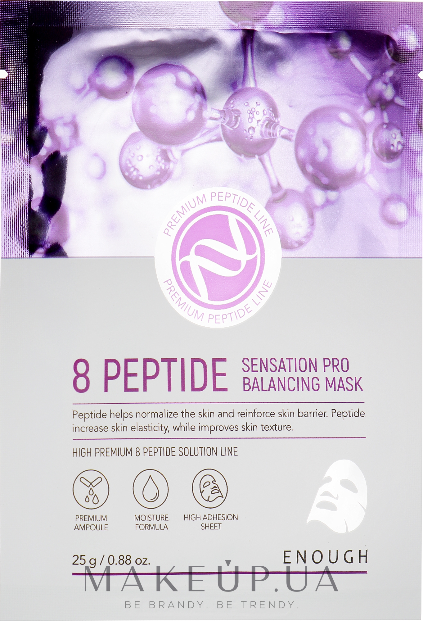 Тканинна маска для обличчя з комплексом пептидів - Enough 8 Peptide Sensation Pro Balancing Mask Pack — фото 25g