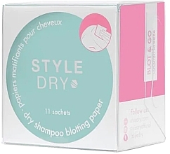 Парфумерія, косметика Сухий шампунь-серветка для волосся, 11 шт. - Styledry Dry Shampoo Blotting Paper Coconut Breeze