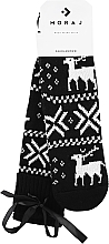 Гольфы женские теплые выше колена с норвежским узором, черные - Moraj — фото N1