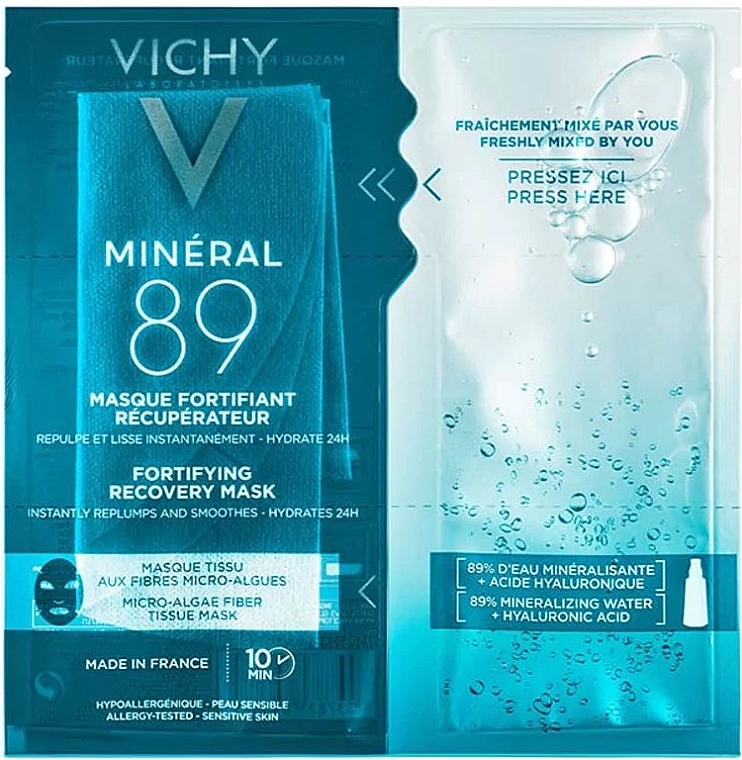 УЦЕНКА Экспресс-маска на тканевой основе из микроводорослей - Vichy Mineral 89 Fortifying Recovery Mask * — фото N1