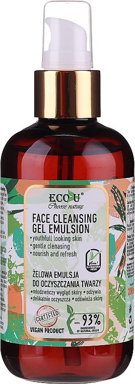 Гелева емульсія для очищення обличчя - Eco U Face Cleansing Gel Emulsion — фото N1