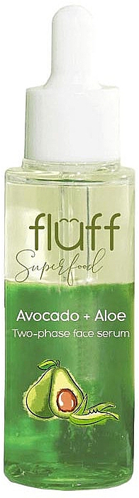 Зволожувальна сироватка "Алое та авокадо" - Fluff Superfood Avocado + Aloe Two-Phase Face Serum — фото N1
