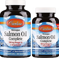 Парфумерія, косметика Набір "Лососева олія" - Carlson Labs Norwegian Salmon Oil Complete (capsule/120szt + capsule/60szt)