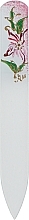 Духи, Парфюмерия, косметика Пилочка стеклянная 95-902, с ручной росписью "цветок на розовом", 90 мм - SPL