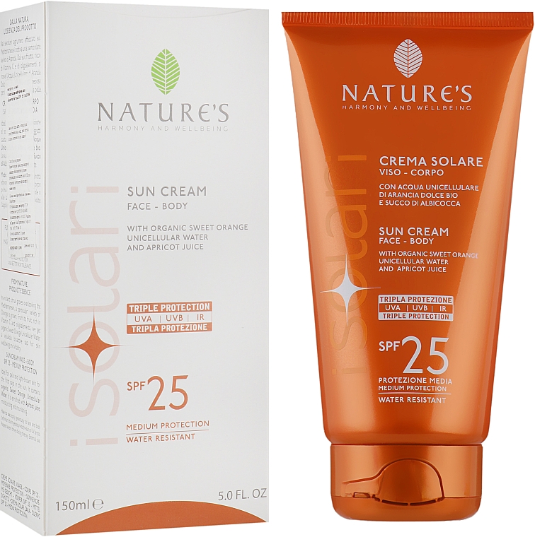Солнцезащитный крем для лица и тела - Nature's I Solari Sun Cream Spf 25 — фото N3
