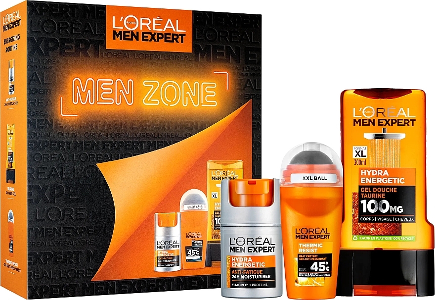 Набор - L'Oreal Paris Men Expert Men Zone Set (f/cr/50ml + deo/roll/50ml + sh/gel/300ml) — фото N1