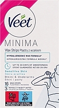 Восковые полоски для депиляции для чувствительной кожи линии бикини и зоны подмышек, гипоаллергенные, 16 шт. - Veet MINIMA Easy Gel Wax Strip — фото N9