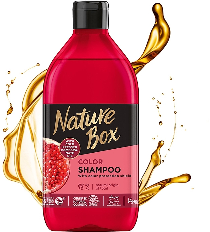 Шампунь для фарбованого волосся з гранатовою олією холодного віджиму - Nature Box Color Vegan Shampoo with cold pressed Pomergranate oil — фото N2