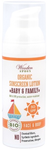 Сонцезахисний лосьйон - Wooden Spoon Organic Sunscreen Lotion Baby & Family SPF 30 — фото N1