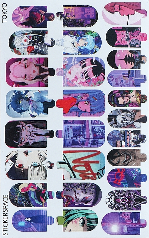 Дизайнерські наклейки для нігтів "Tokyo" - StickersSpace — фото N2