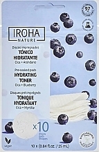 Зволожувальні тонерні подушечки для обличчя з цикою та чорницею - Iroha Nature Hydrating Toner Pre-soaked Pads — фото N1