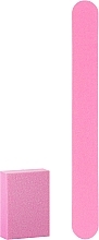 Парфумерія, косметика Одноразовий набір для манікюру "Пилка + баф", рожевий - Divia Di755