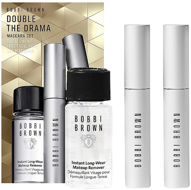 Набор для макияжа глаз - Bobbi Brown Double the Drama Mascara Set (mascara/2x6ml + remover/30ml)