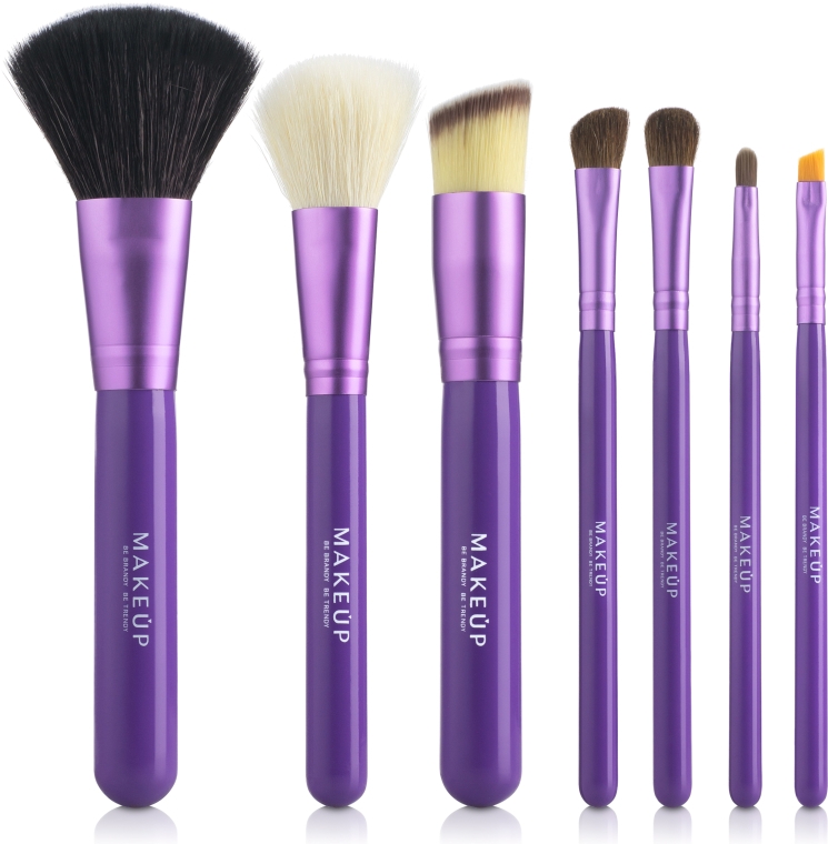 Набір пензлів для макіяжу, в тубусі, фіолетовий, 7 штук  - MAKEUP — фото N2