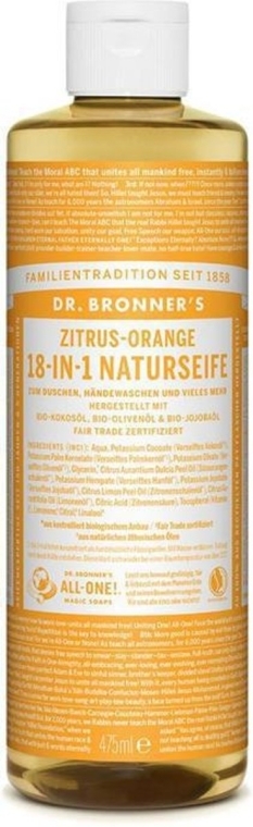 Жидкое мыло "Цитрус и апельсин" - Dr. Bronner’s 18-in-1 Pure Castile Soap Citrus & Orange — фото N3