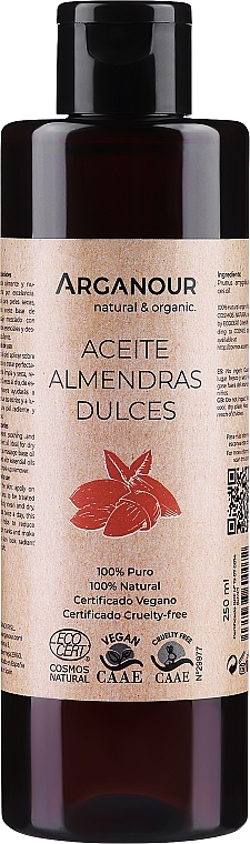 Масло сладкого миндаля - Arganour 100% Pure Sweet Almond Oil — фото N1