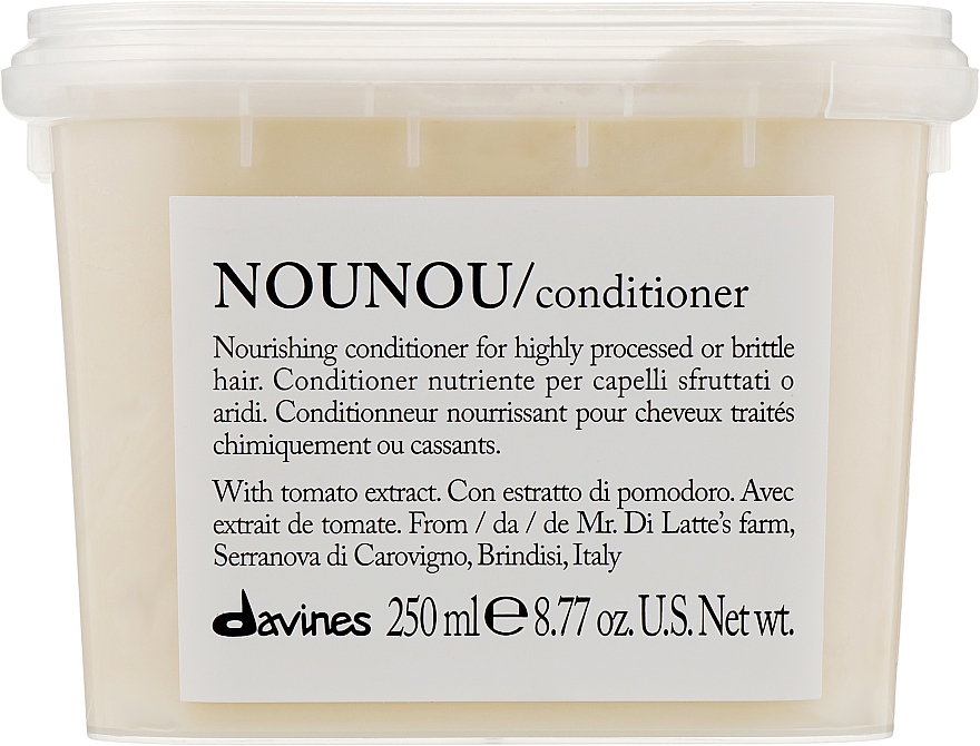 Питательный кондиционер для уплотнения ломких и поврежденных волос - Davines Nourishing Nounou Conditioner  — фото N3