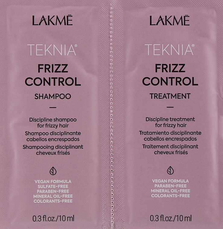 Набор пробников - Lakme Teknia Frizz Control (sh/10ml + treatment/10ml) — фото N2