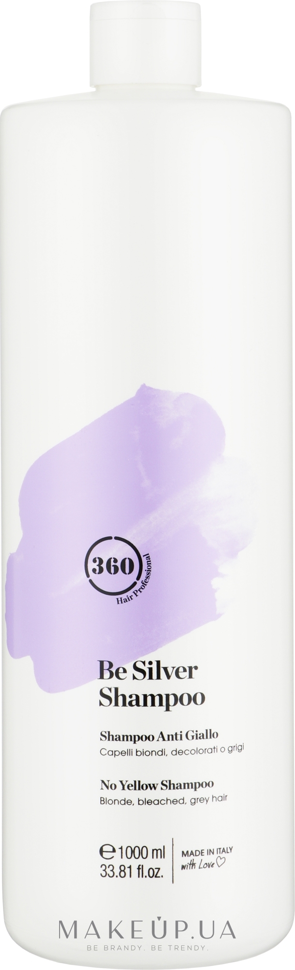 Шампунь для волосся антижовтий "Сріблястий блонд" - 360 Be Silver Shampoo — фото 1000ml