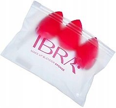 Набор спонжей для макияжа, 3 шт., красные - Ibra Make Up Blender Sponge Trio — фото N1