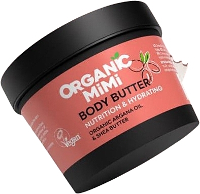 Масло для тела питательное и увлажняющее "Аргана и ши" - Organic Mimi Body Butter Nutrition & Hydrating Argana & Shea — фото N1