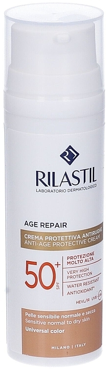 Антивіковий сонцезахисний крем - Rilastil Sun System Age Repair Cream SPF50 Universal Color — фото N2