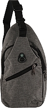 Рюкзак с одним плечевым ремнем и USB разьемом - CS BP-003 17*33*9см, Серый  — фото N1