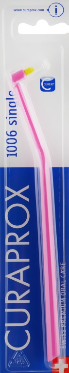 Монопучковая зубная щетка "Single CS 1006", розово-желтая - Curaprox — фото N1